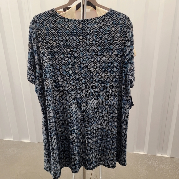 Avenue Blue Print Tunic Top Women's Plus 26/28 - Picture 3 of 5